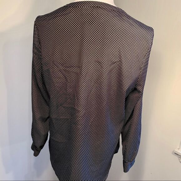 Cynthia Rowley B&W Polka Dot Long Sleeve Henley XL - Picture 3 of 5